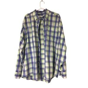 Southern Tide Blue‎ Plaid Button Up Shirt Men's Size Extra Large